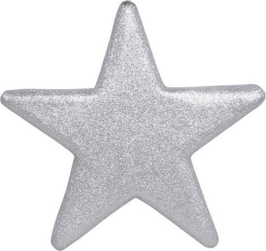 Othmar Decorations Decoratie ster - zilver - 40 cm - kunststof foam - hangdecoratie kerst