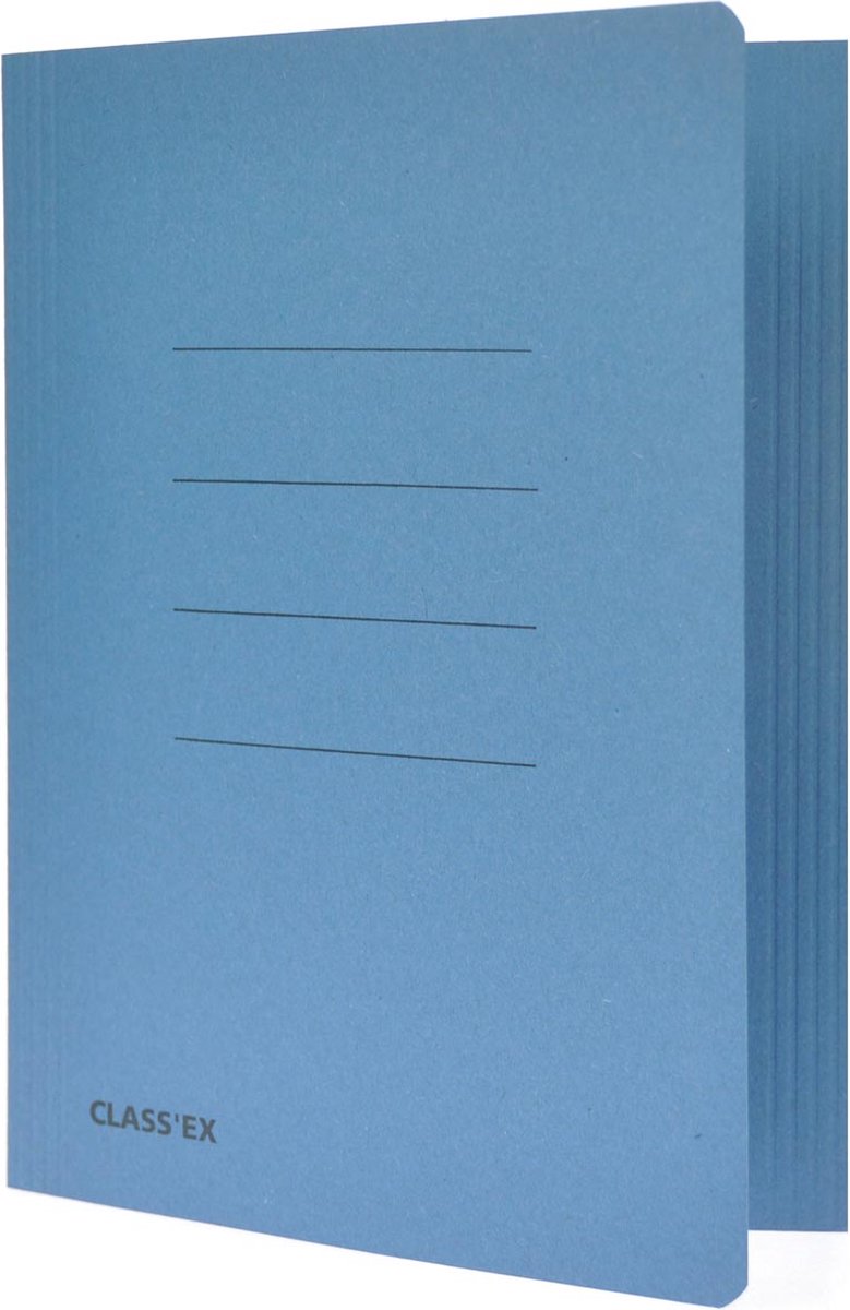 Class'ex dossiermap, 3 kleppen ft 18,2 x 22,5 cm (voor ft schrift), blauw 50 stuks