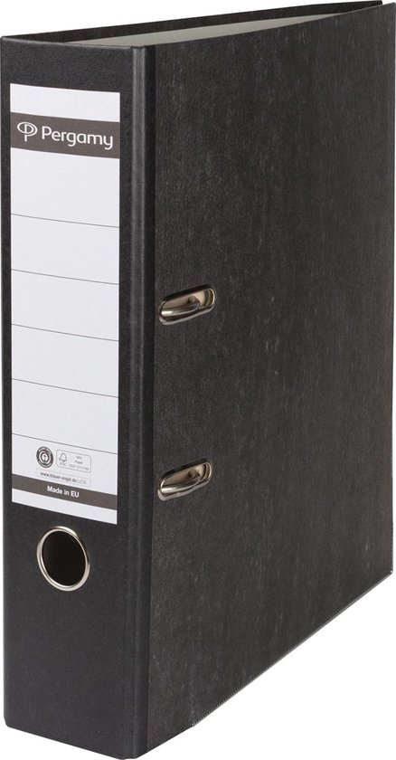Idena 90083 - Ordner für DIN A4, 8 cm breit, Wolkenmarmor, weiß, 3 Stück