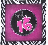 40x Servetten Sweet 16 thema - 33 x 33 cm - Verjaardag thema feestartikelen/versieringen 16 jaar