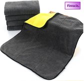 Finnacle - Chiffon microfibre - Jaune Zwart - 40 x 40 cm - Serviette sèche voiture | Lessive | détaillant | 15 pièces