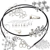 80 - delige set- Zilverkleur-Zwart-sieraden maken- Charme Bijoux
