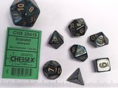 Chessex Scarab Mini-Polyhedral Jade/gold Dobbelsteen Set (7 stuks)