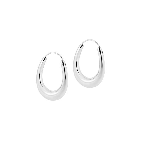 Zilver Ovale Hoops