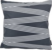 Zwart/Wit Zigzag - Outdoor Kussenhoes | Polyester / Waterafstotend | 45 x 45 cm