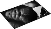 Chefcare Inductie Beschermer Naakte Man met een Sixpack en Tattoos - Erotiek - Zwart Wit - 78x52 cm - Afdekplaat Inductie - Kookplaat Beschermer - Inductie Mat
