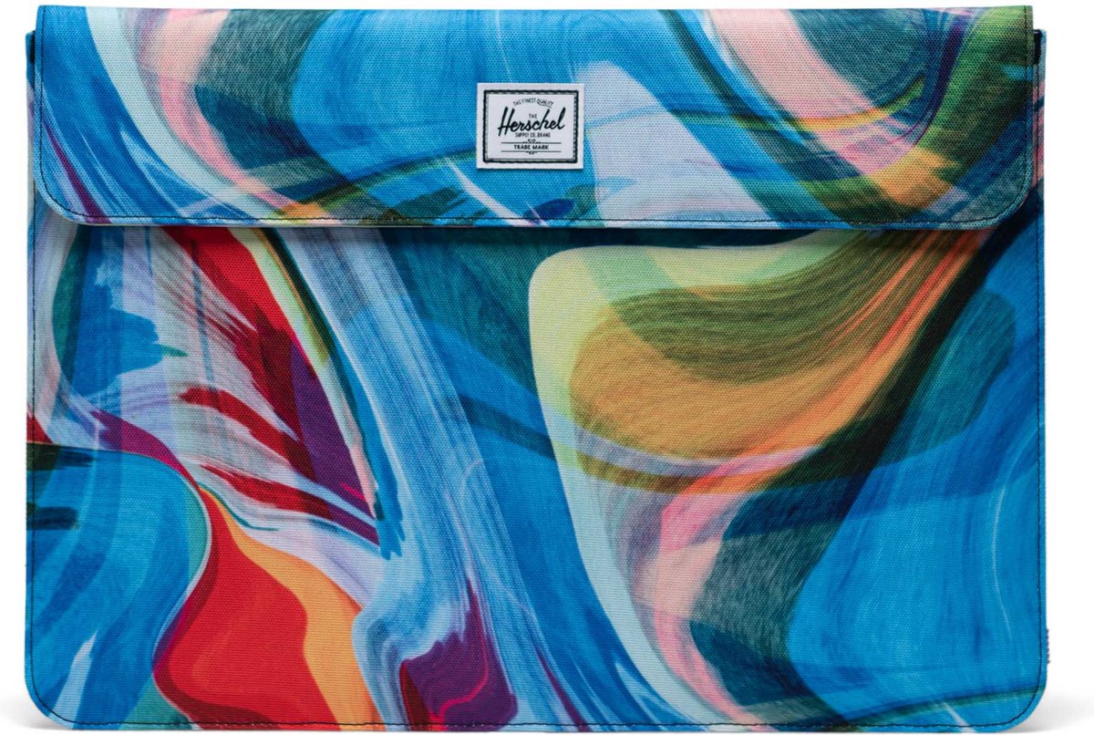 Spokane Sleeve 15-16 Inch - Paint Pour Multi / Tijdloze laptophoes met magnetische sluiting & fleece voering - voor Macbook - Thinkpad / Beperkte Levenslange Garantie / Multi