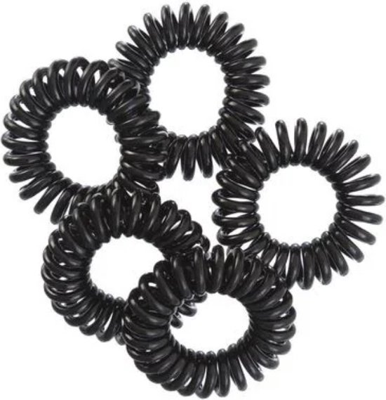 Spirale élastique pour cheveux - câble téléphonique - noir - 10 pièces | bol