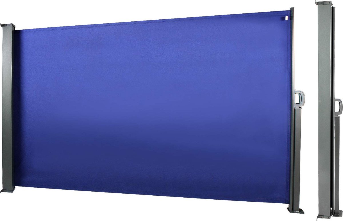 IN.HOMEXL Upcott - Windschermen - Zijluifel - Tuinscherm - Uittrekbaar Windscherm- Aluminium - 160 x 300 cm - Blauw