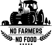 sticker - boerenprotest - no farmer no food - vinyl wit