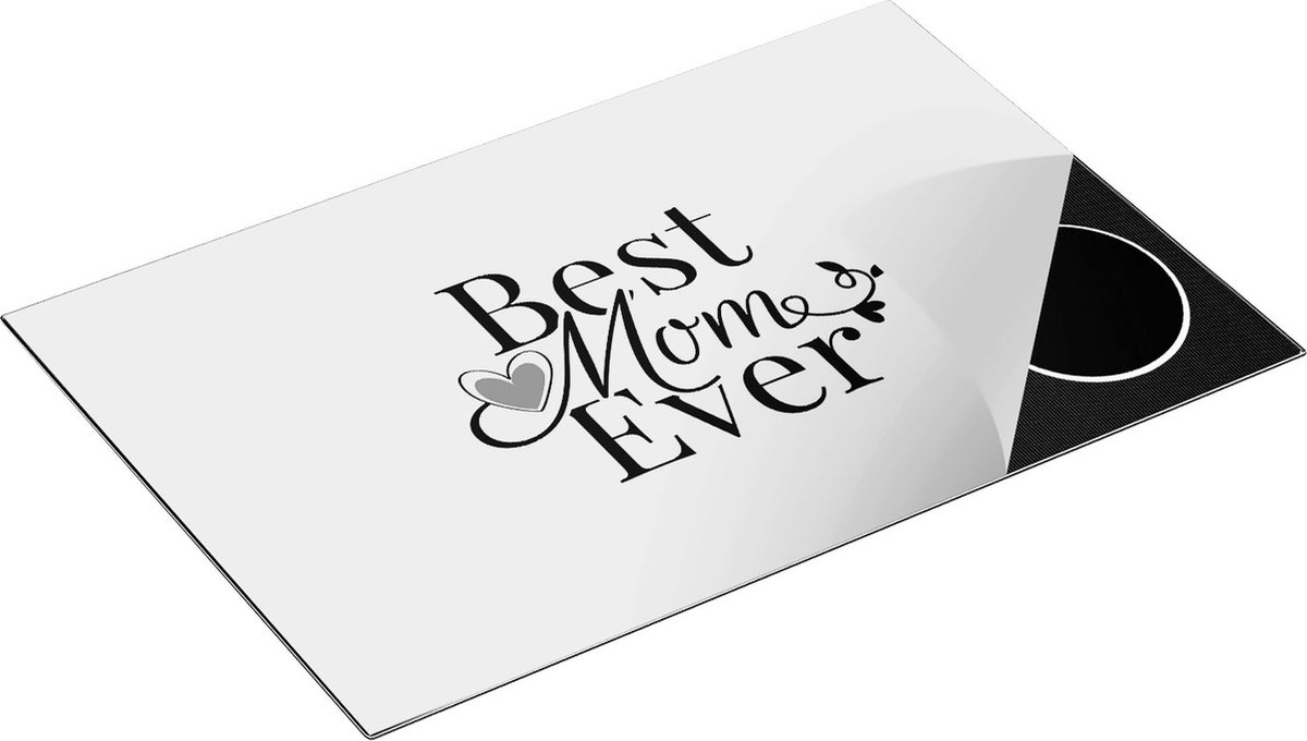 Chefcare Inductie Beschermer Best mom ever - Moederdag - Mama - Zwart Wit - 81,2x52 cm - Afdekplaat Inductie - Kookplaat Beschermer - Inductie Mat
