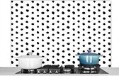 Spatscherm - Zwart - Wit - Stippen - Patroon - Design - Keuken achterwand - Spatscherm keuken - Muurbeschermer - 120x80 cm