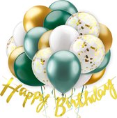 Ballonnenboog Huwelijk Verjaardag - Ballonboom Pilaar - Ballonnen Boog Bruiloft decoratie - Kant en Klare Set Inclusief Pomp - Green&Gold