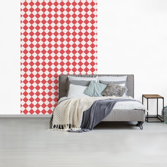 Motif échiquier rouge 160x240 cm