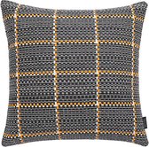 Grey / Orange Woven Kussenhoes | Katoen / Polyester | 45 x 45 cm