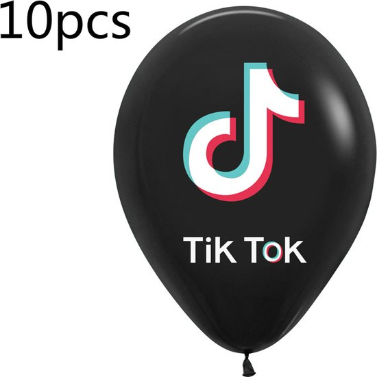 Zwarte ballonnen - Tik Tok - 10 Stuks - verjaardag - versiering - feest versiering
