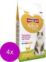 4x Smolke Kattenvoer Adult Vis - Rijst 2 kg