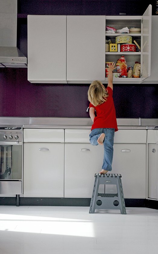 PUHLMANN - Tabouret pliable JAMES XL GY, Tabouret pliable xl / plastique / gris / noir