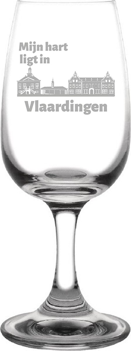 Gegraveerde portglas 12cl Vlaardingen