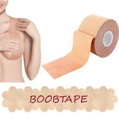 Boob tape - Boobtape - Borst tape - Bra tape - Boob lift tape - Beige - 5 meter lang - 5 CM breed - Plak BH
