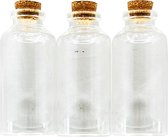3BMT Kleine Glazen Flesjes met Kurk - 30 ml - Set van 3 Lege Glas Flesjes