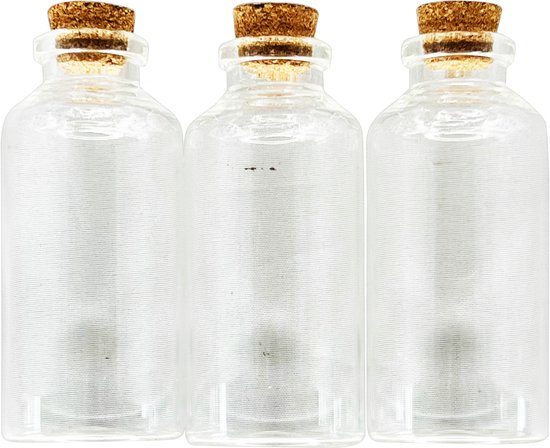 hoofdpijn volwassene Regulatie 3BMT Kleine Glazen Flesjes met Kurk - 30 ml - Set van 3 Lege Glas Flesjes |  bol.com