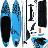 vidaXL Stand Up Paddleboardset opblaasbaar 366x76x15 cm blauw