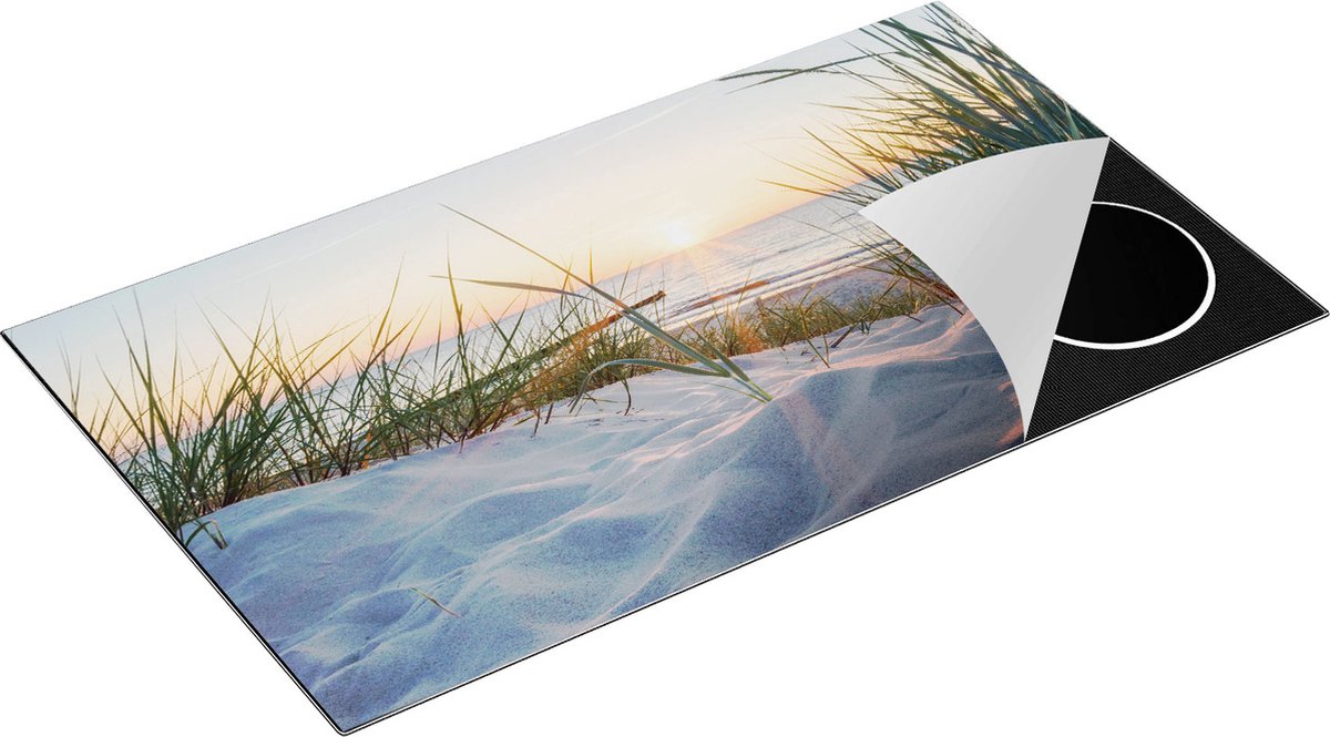 Chefcare Inductie Beschermer Duinen met Strand en Zee - 89,6x51,6 cm - Afdekplaat Inductie - Kookplaat Beschermer - Inductie Mat