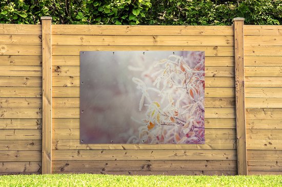 Tableau jardin hiver - Affiche jardin - Toile jardin - Neige - Branches - Nature - Hiver - Décoration de jardin - 160x120 cm