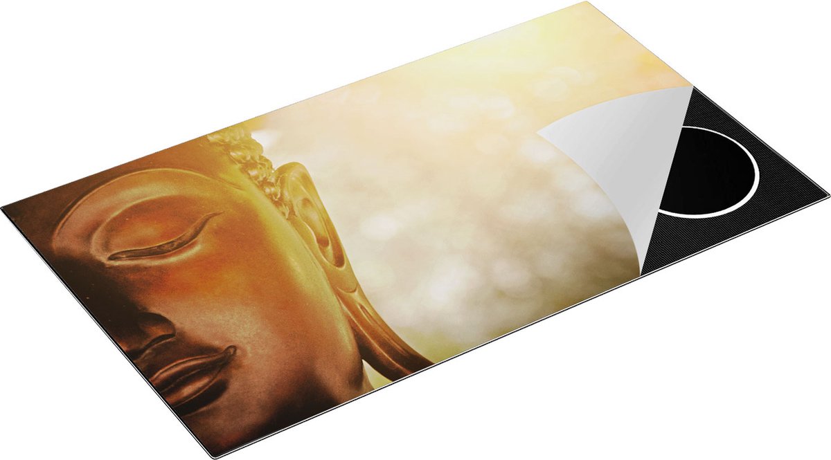 Chefcare Inductie Beschermer Boeddha Beeld met Zon - 90x52 cm - Afdekplaat Inductie - Kookplaat Beschermer - Inductie Mat