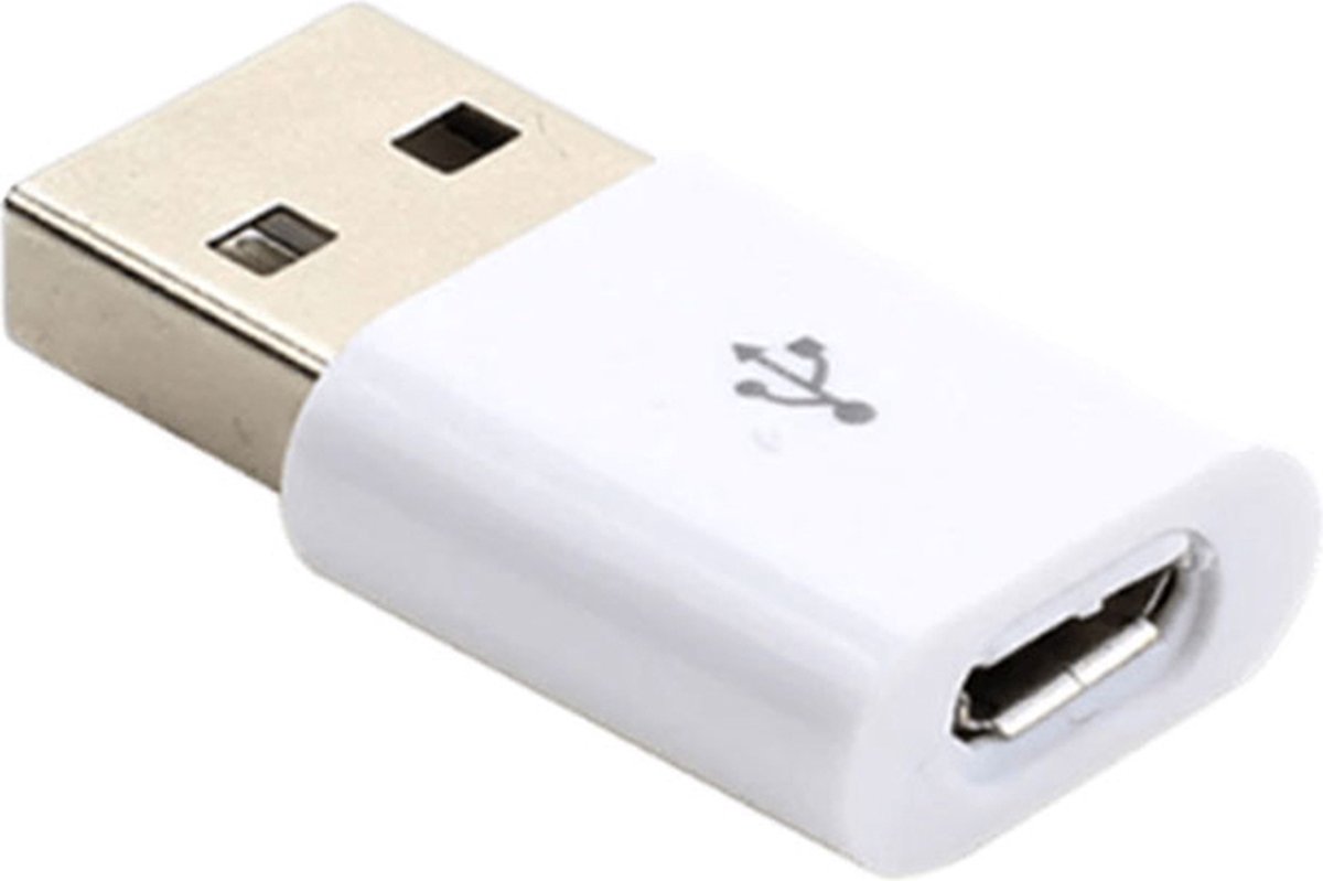 DW4Trading Adapter USB A Male naar Micro B USB Female - Verloop - Wit