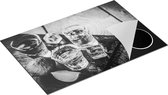 Chefcare Inductie Beschermer Alcoholische Drankjes - Drank - Zwart Wit - 78x52 cm - Afdekplaat Inductie - Kookplaat Beschermer - Inductie Mat