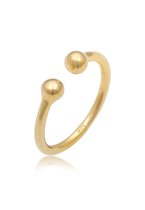 Elli Ladies Bagues dames geo ball open minimal en argent sterling 925 plaqué or