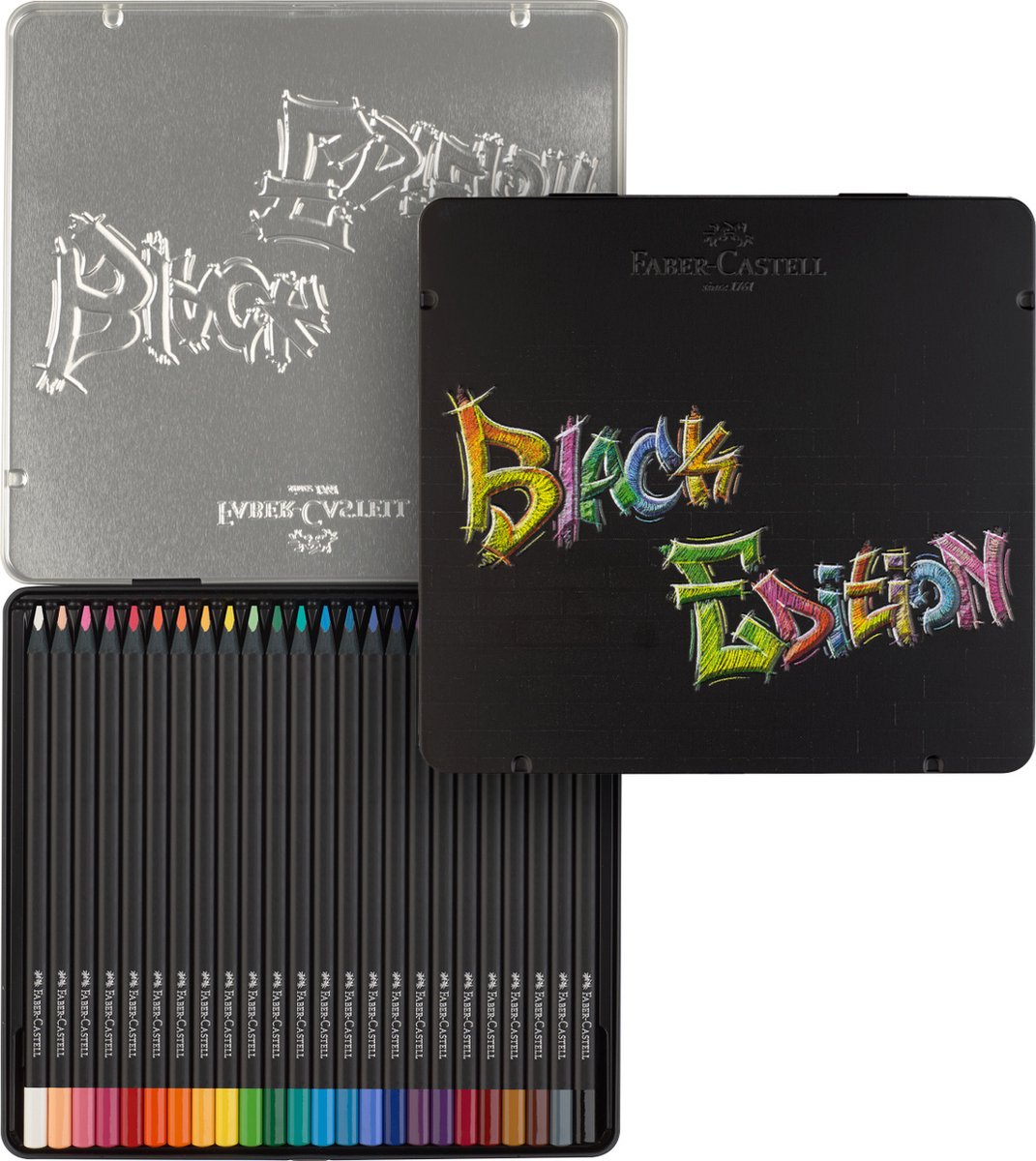 Faber-Castell kleurpotloden - Black Edition - 24 stuks in blik - FC-116425