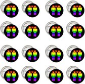 12 Buttons Rainbow Pride Man - button - gay - pride - rainbow - regenboog - liefde - love