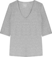 T-Shirt Col V Manches 3/4 - Gris Mêlée - Claesen's®