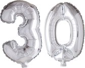 Folieballon 30 jaar Zilver 66cm