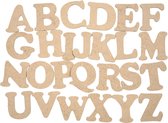 Lettres en bois, AZ, H: 4 cm, épaisseur 2,5 mm, MDF, 26 pces