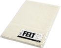 Pakket hobbyvilt 21x30cm, 10 vellen off-white, 1.5-2mm dik.