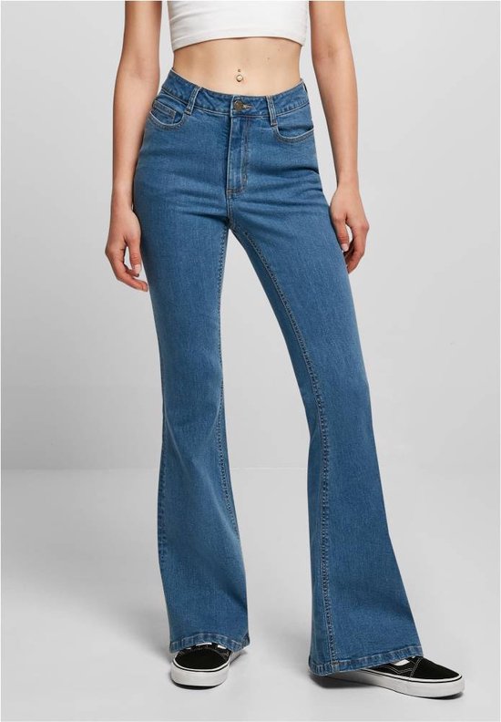 Jeans flare évasés Urban Classics -Taille, 28 pouces- Blauw Denim bio  taille haute | bol