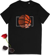 T Shirt Heren - T Shirt Dames - Basketbal Print - Zwart - Maat XL
