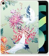 Cover Case iPad Air (2020/2022) 10.9 inch Hoesje Super als Cadeau voor Vriendin Bird Flowers met doorzichte zijkanten