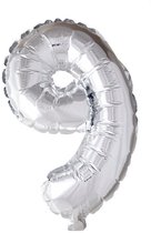 Folieballon 9 jaar Zilver 66cm