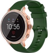 Strap-it Horlogebandje 18mm - Siliconen bandje geschikt voor Fossil Gen 5e 42mm & Fossil Gen 6 42mm - Sport bandje - Horlogeband - Polsbandje - Smartwatch bandje - groen