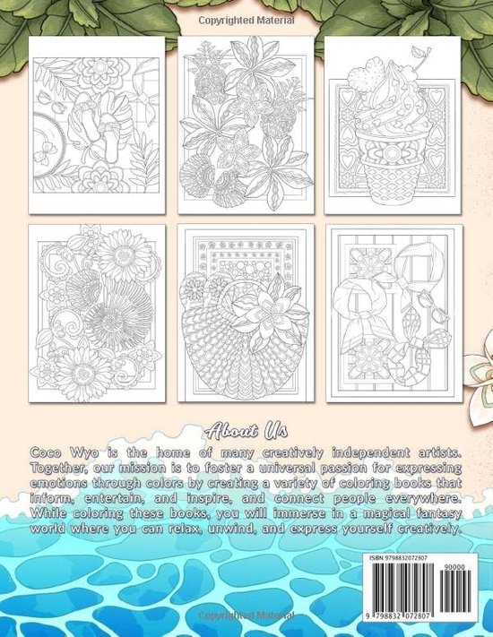 Relaxing Summer Coloring Book - Coco Wyo - Kleurboek voor volwassenen | bol