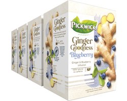 Pickwick Kruidenthee Ginger Goodness Blueberry - 4 x 15 theezakjes