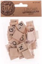 Letterblokjes hout 50 stuks - Scrabble Letters Los - Hout met cijferscore