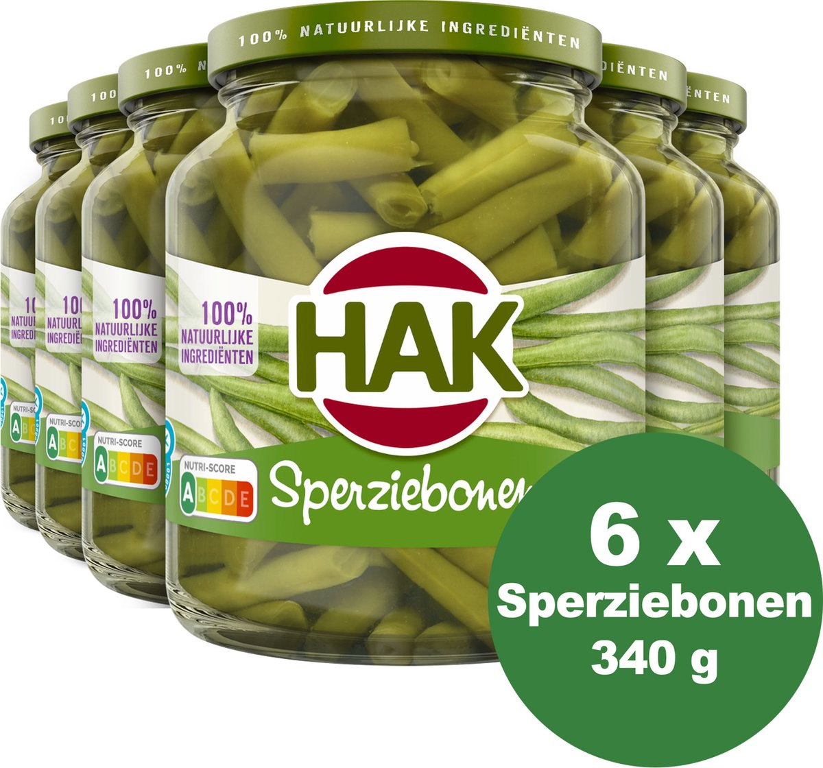 HAK Sperziebonen - Tray 6x340 gram - Vegan - Plantaardig - Vegetarisch - Gemaksgroenten - Groenteconserven