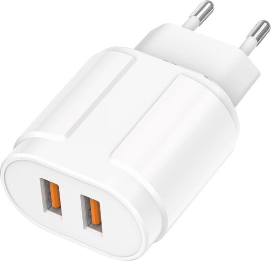 Dual USB reislader 5V 2A - Stekker met 2 Poorten geschikt voor Apple... | bol.com