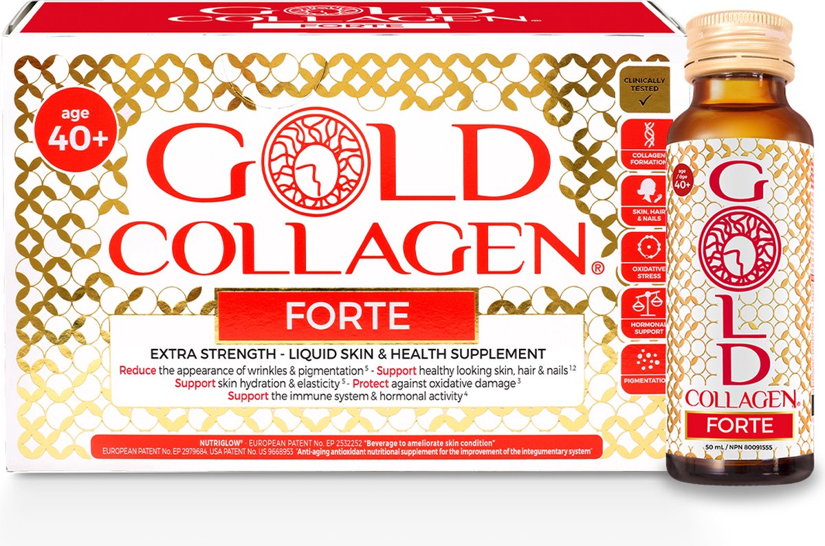 Gold Collagen Forte 40+ (10 flesjes x 50ml) : De best verkopende, klinisch bewezen formule voor vrouwen van 40+, met krachtige antioxidanten, om je natuurlijke collageenvorming te helpen ondersteunen